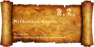 Mifkovics Kevin névjegykártya